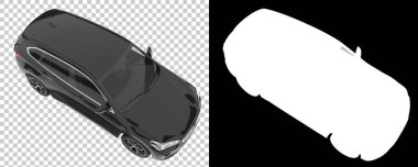 Realistic SUV isolated on background with mask. 3d rendering - illustration