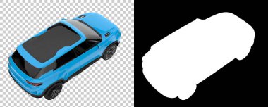 Realistic SUV isolated on background with mask. 3d rendering - illustration