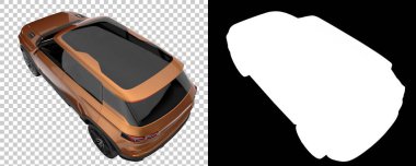 Realistic SUV isolated on background with mask. 3d rendering - illustration