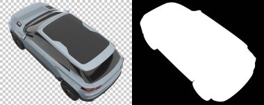 Realistic SUV isolated on background with mask. 3d rendering - illustration