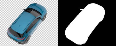 Realistic SUV isolated on background with mask. 3d rendering - illustration
