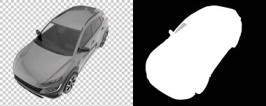 Realistic SUV isolated on background with mask. 3d rendering - illustration