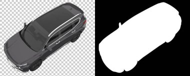 Realistic SUV isolated on background with mask. 3d rendering - illustration