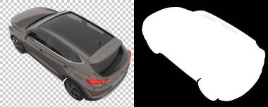 Realistic SUV isolated on background with mask. 3d rendering - illustration