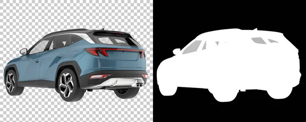 Realistic SUV isolated on background with mask. 3d rendering - illustration