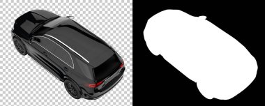 Realistic SUV isolated on background with mask. 3d rendering - illustration