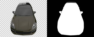 Realistic SUV isolated on background with mask. 3d rendering - illustration