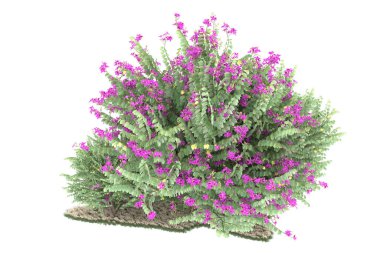 Realistic forest isolated on white background. 3d rendering - illustration