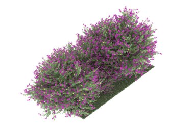 Realistic forest isolated on white background. 3d rendering - illustration