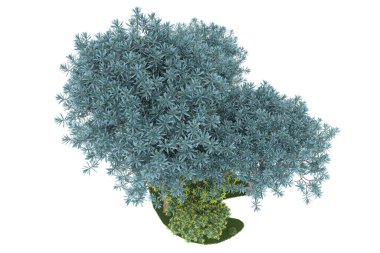 Realistic forest isolated on white background. 3d rendering - illustration