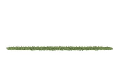 Field of grass isolated on white background. 3d rendering - illustration