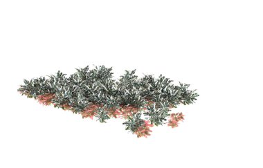 Field of grass isolated on white background. 3d rendering - illustration