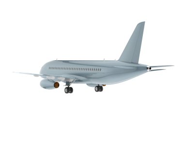 Commercial airplane isolated on background. 3d rendering - illustration