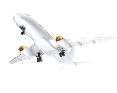 Commercial airplane isolated on background. 3d rendering - illustration
