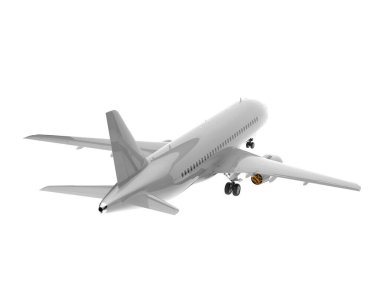 Commercial airplane isolated on background. 3d rendering - illustration