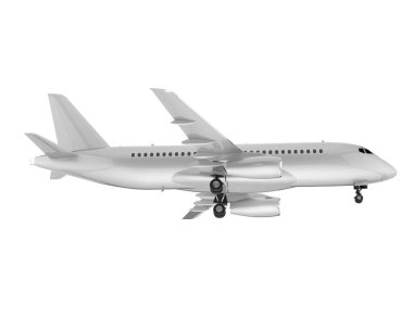 Commercial airplane isolated on background. 3d rendering - illustration