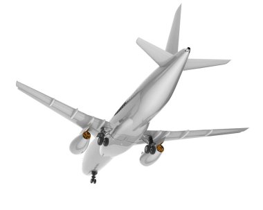 Commercial airplane isolated on background. 3d rendering - illustration