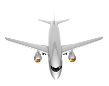 Commercial airplane isolated on background. 3d rendering - illustration