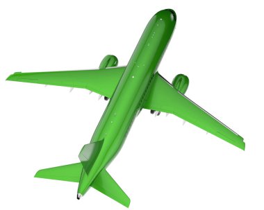 Commercial airplane isolated on background. 3d rendering - illustration