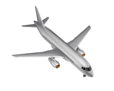 Commercial airplane isolated on background. 3d rendering - illustration