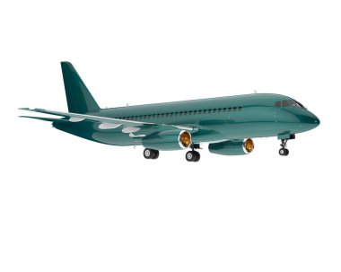 Commercial airplane isolated on background. 3d rendering - illustration