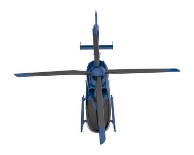 Realistic helicopter isolated on white background. 3d rendering - illustration