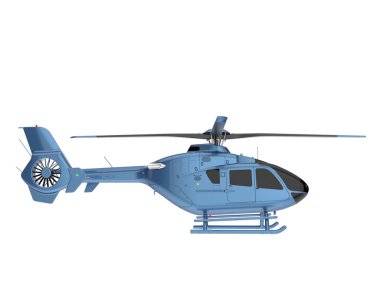 Realistic helicopter isolated on white background. 3d rendering - illustration