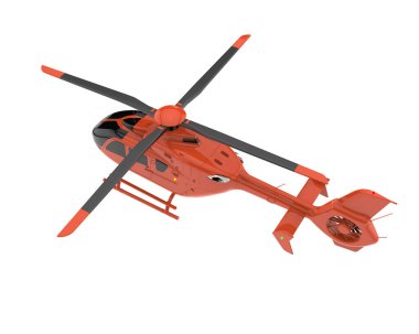 Realistic helicopter isolated on white background. 3d rendering - illustration