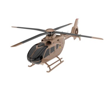 Realistic helicopter isolated on white background. 3d rendering - illustration