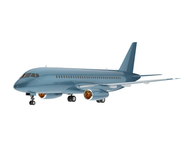 Commercial airplane isolated on background. 3d rendering - illustration
