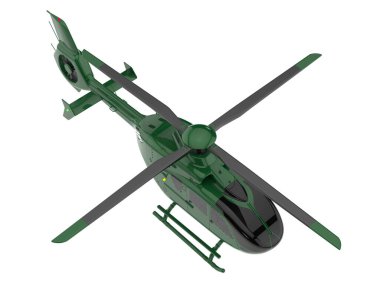 Realistic helicopter isolated on white background. 3d rendering - illustration