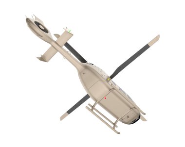 Realistic helicopter isolated on white background. 3d rendering - illustration