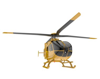 Realistic helicopter isolated on white background. 3d rendering - illustration