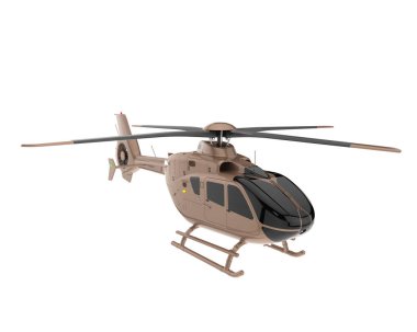 Realistic helicopter isolated on white background. 3d rendering - illustration