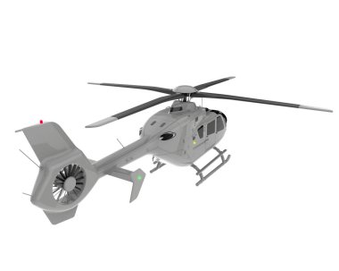 Realistic helicopter isolated on white background. 3d rendering - illustration