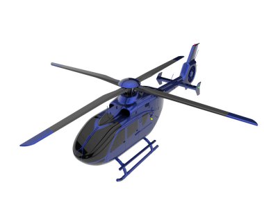 Realistic helicopter isolated on white background. 3d rendering - illustration