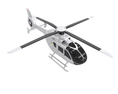 Realistic helicopter isolated on white background. 3d rendering - illustration