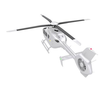 Realistic helicopter isolated on white background. 3d rendering - illustration