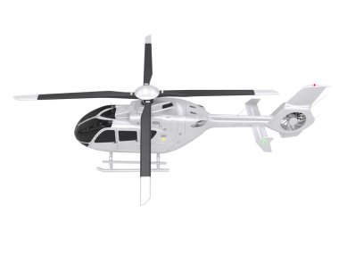 Realistic helicopter isolated on white background. 3d rendering - illustration