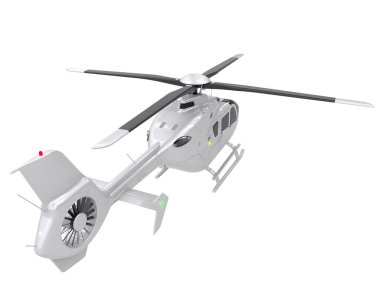 Realistic helicopter isolated on white background. 3d rendering - illustration