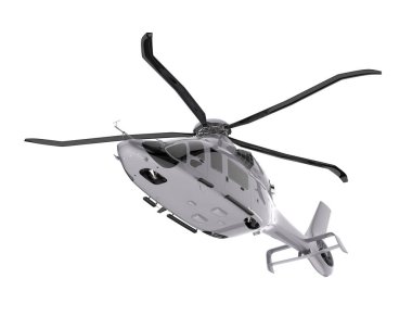 Realistic helicopter isolated on white background. 3d rendering - illustration