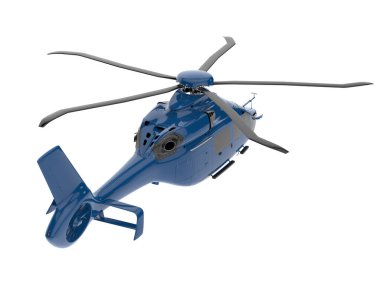 Realistic helicopter isolated on white background. 3d rendering - illustration