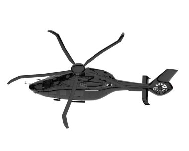 Realistic helicopter isolated on white background. 3d rendering - illustration