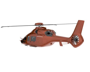Realistic helicopter isolated on white background. 3d rendering - illustration