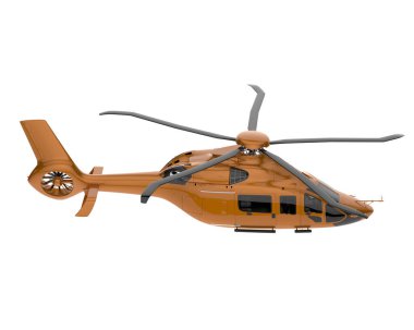 Realistic helicopter isolated on white background. 3d rendering - illustration