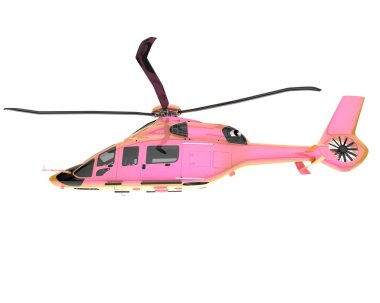 Realistic helicopter isolated on white background. 3d rendering - illustration
