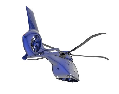 Realistic helicopter isolated on white background. 3d rendering - illustration