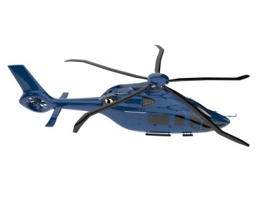 Realistic helicopter isolated on white background. 3d rendering - illustration