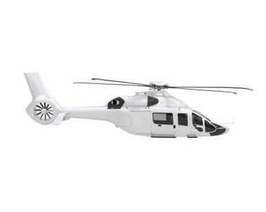 Realistic helicopter isolated on white background. 3d rendering - illustration