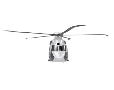 Realistic helicopter isolated on white background. 3d rendering - illustration